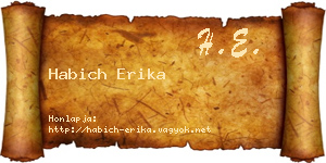 Habich Erika névjegykártya
